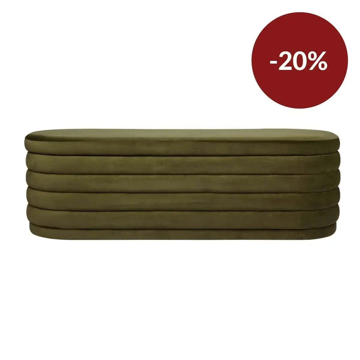 Demi Storage Bench Ottoman - Olive Velvet