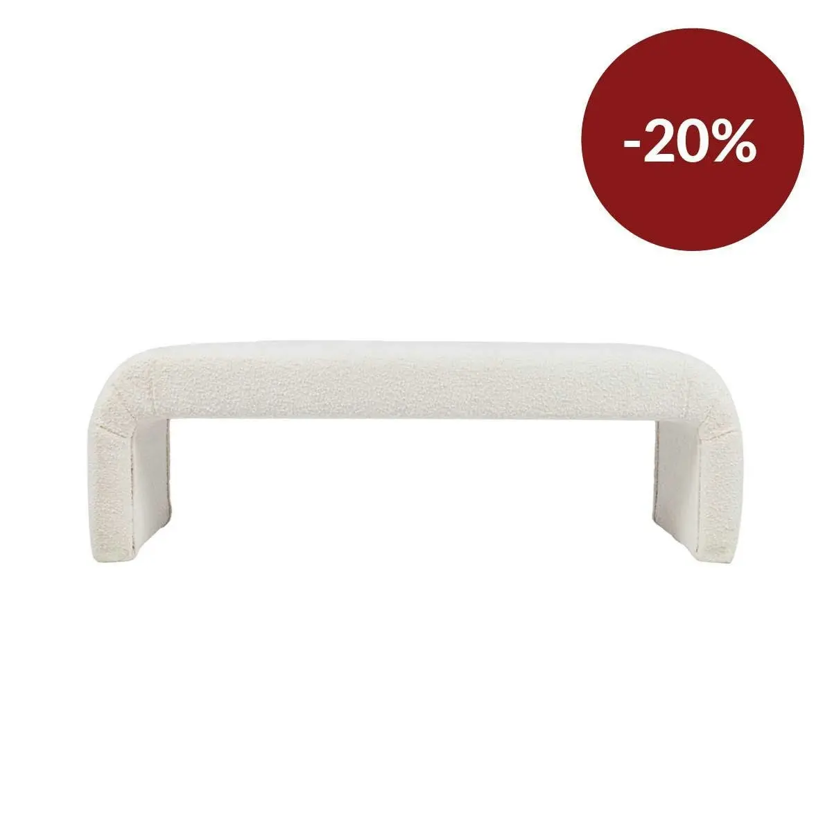 The Curve Bench Ottoman - White Boucle