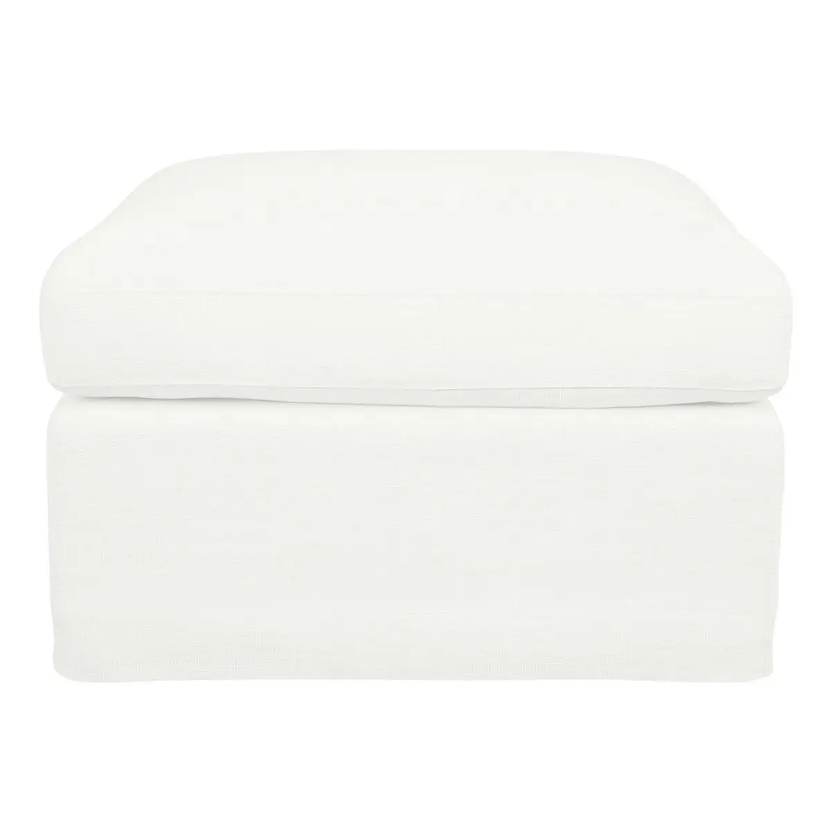 Birkshire Slip Cover Ottoman - White Linen