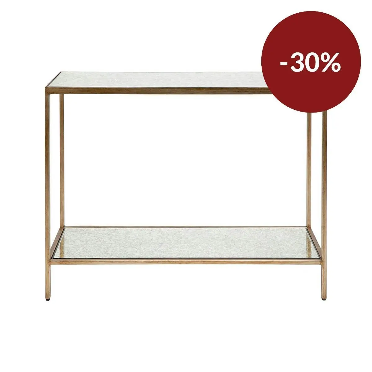 Cocktail Mirrored Console Table - Small Antique Gold