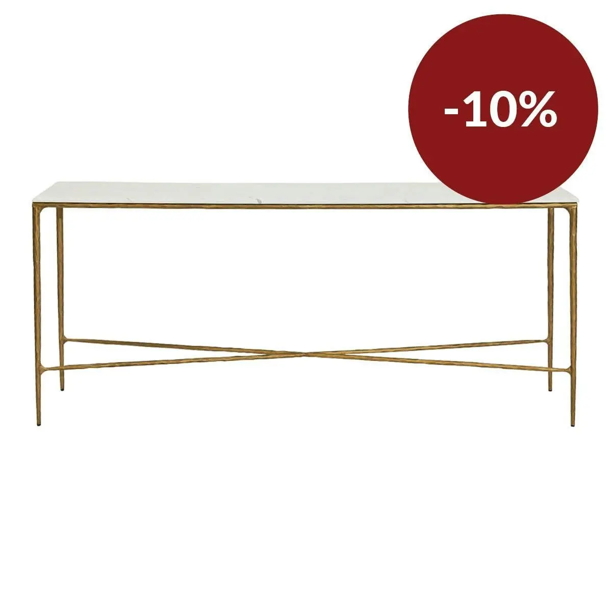 Heston Marble Console Table - Large Brass