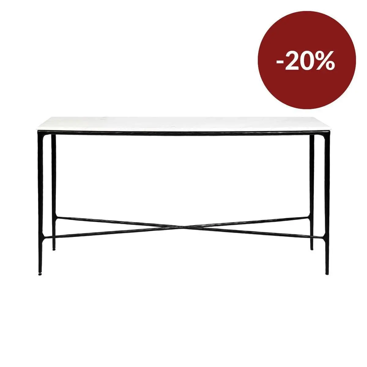 Heston Marble Console Table - Medium Black