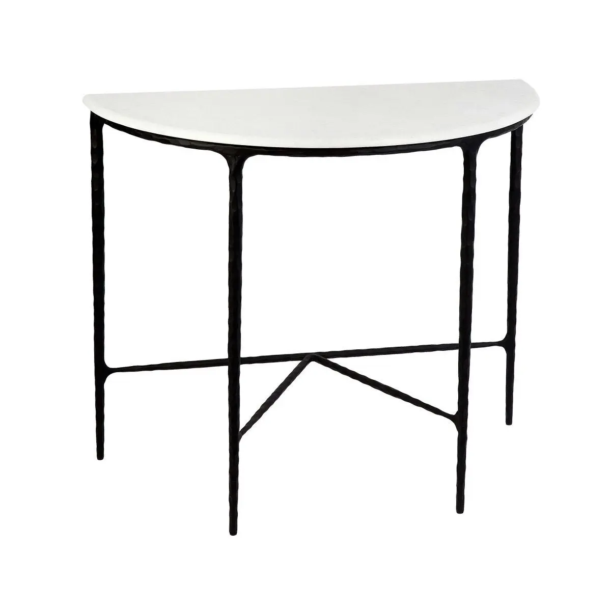 Heston Marble Demilune Table - Black