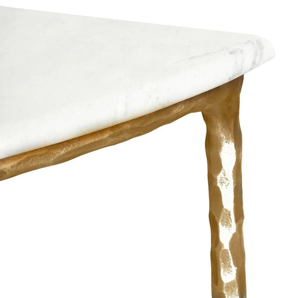 Heston Marble Demilune Table - Brass