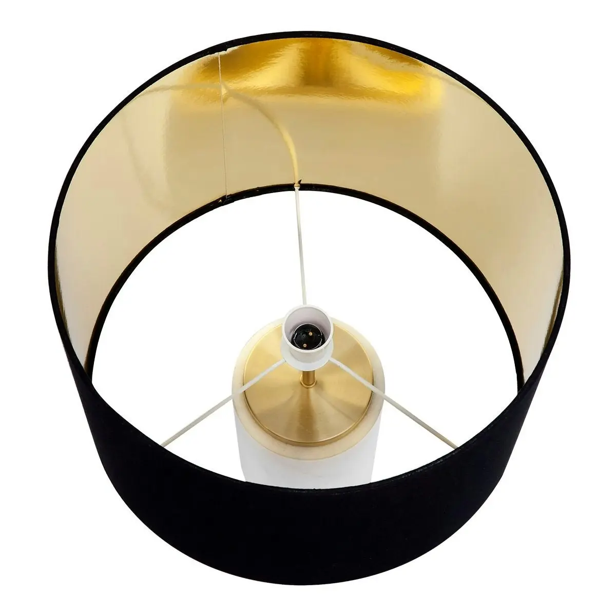 Paola Marble Table Lamp - White w Black Shade