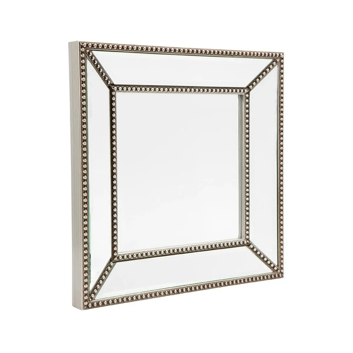 Zeta Wall Mirror - Small Antique Silver