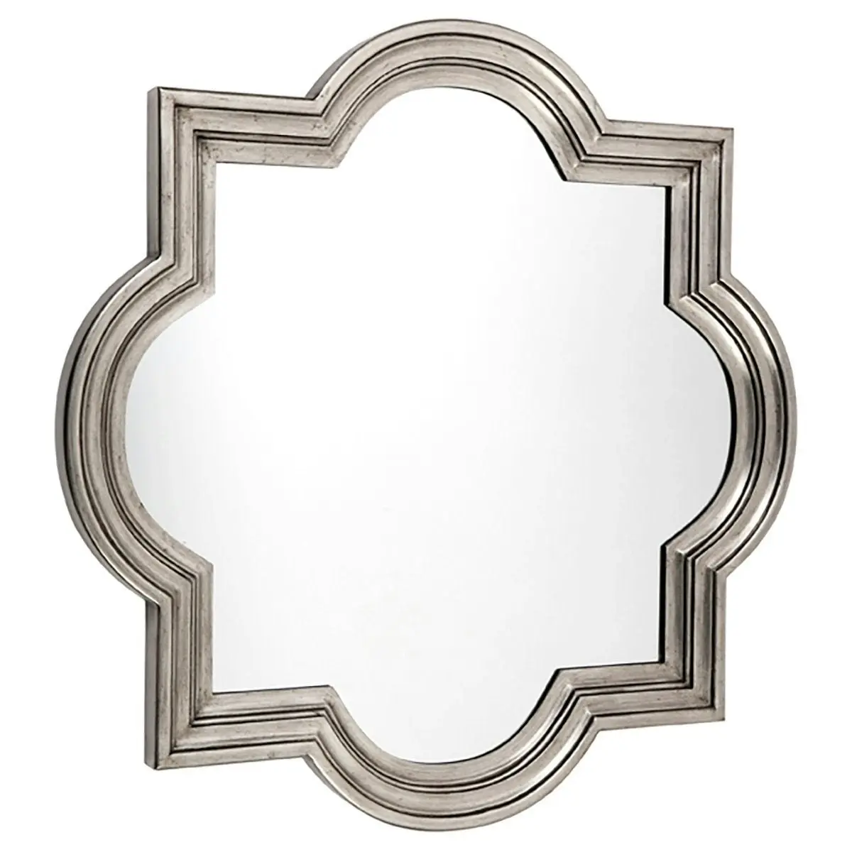 Marrakech Wall Mirror - Large Antique Silver