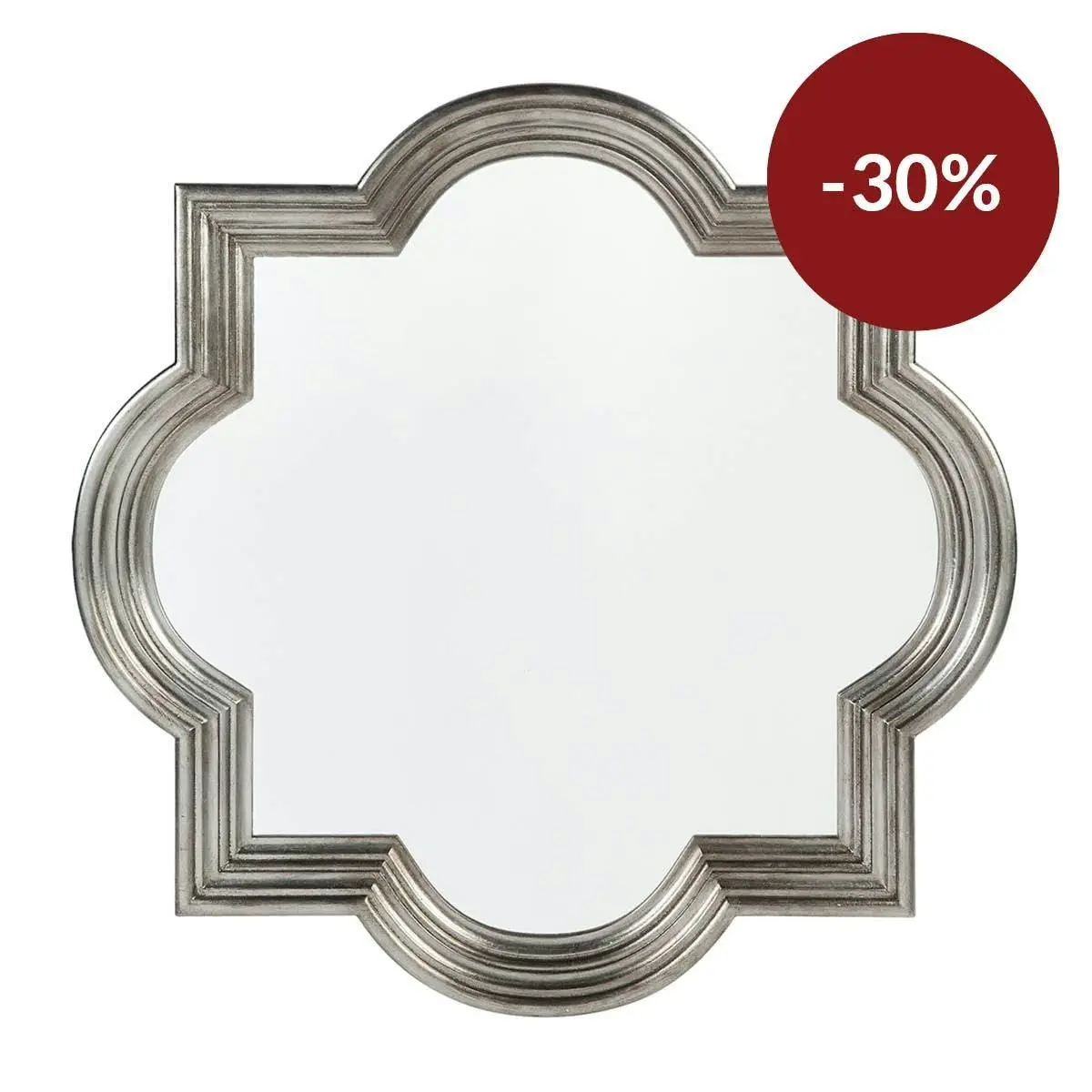 Marrakech Wall Mirror - Large Antique Silver