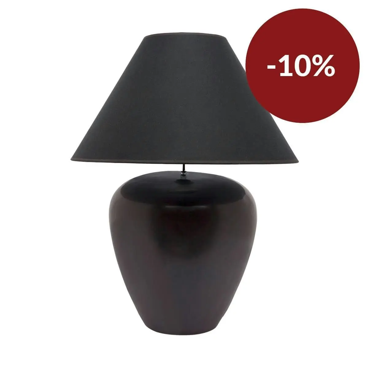 Picasso Table Lamp - Black w Black Shade