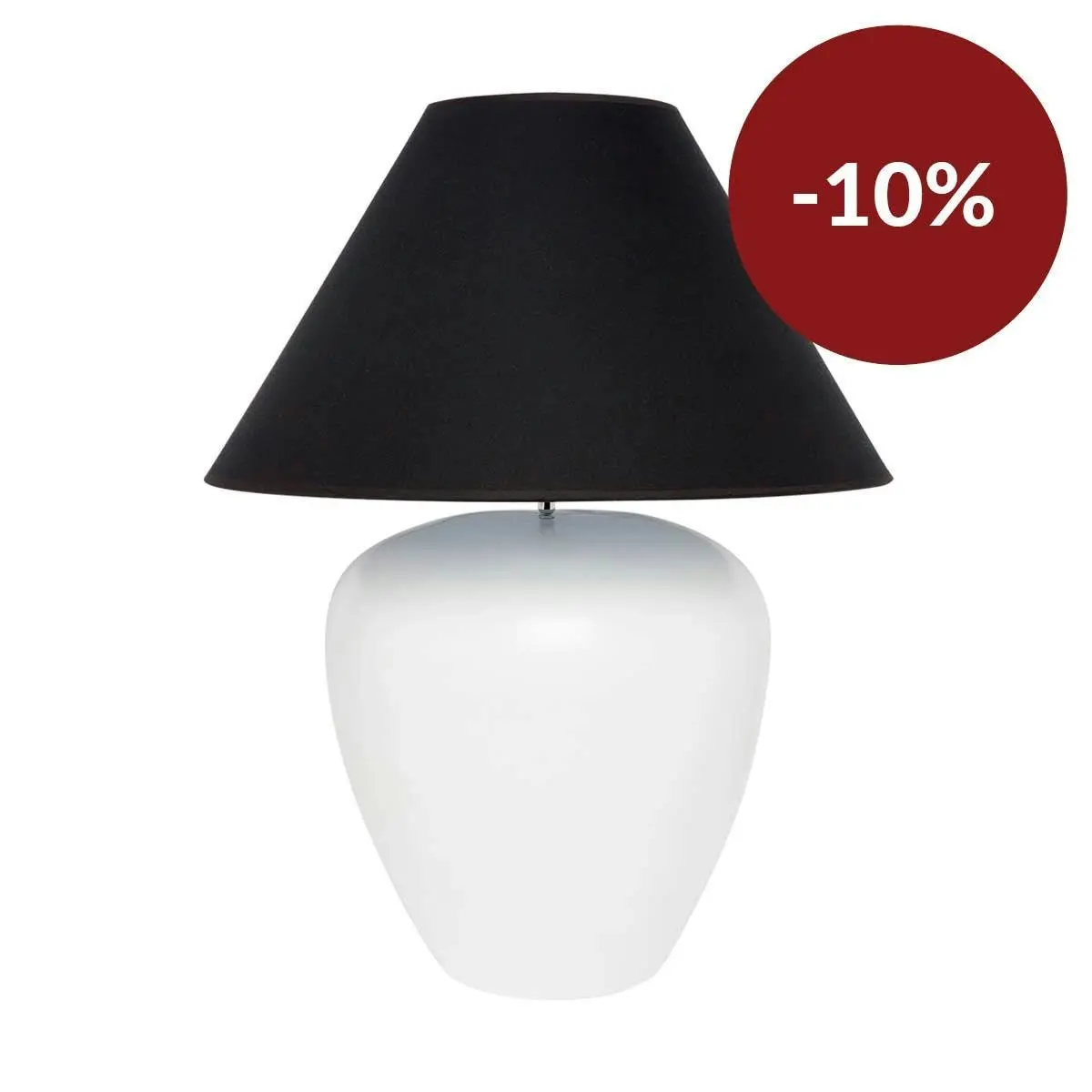 Picasso Table Lamp - White w Black Shade