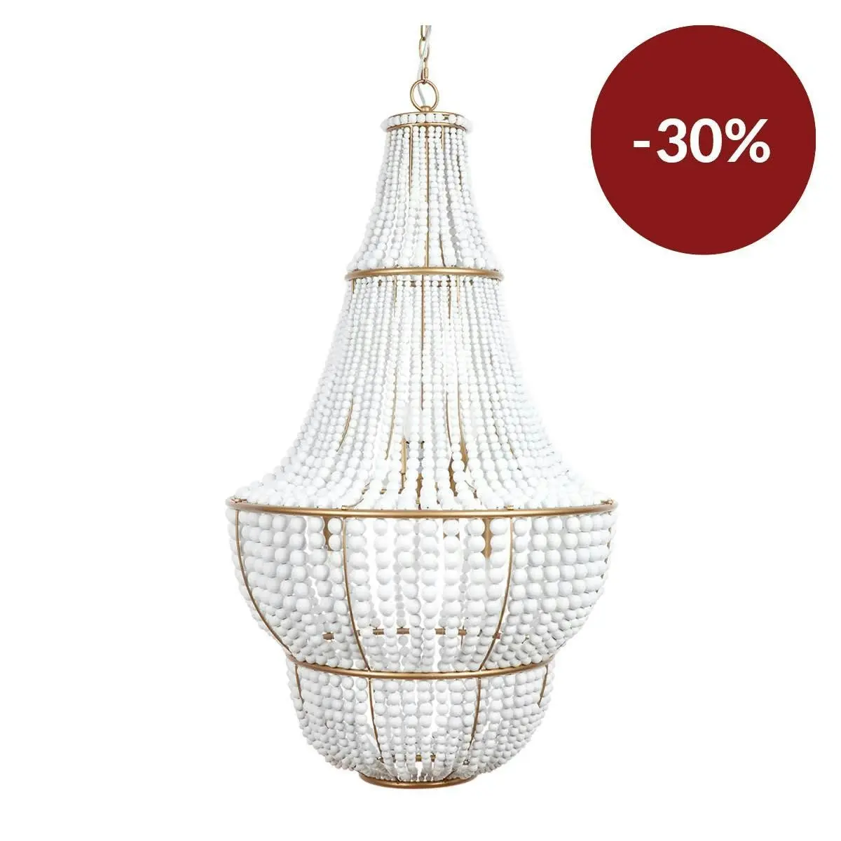 Sierra Beaded Chandelier - Gold/White