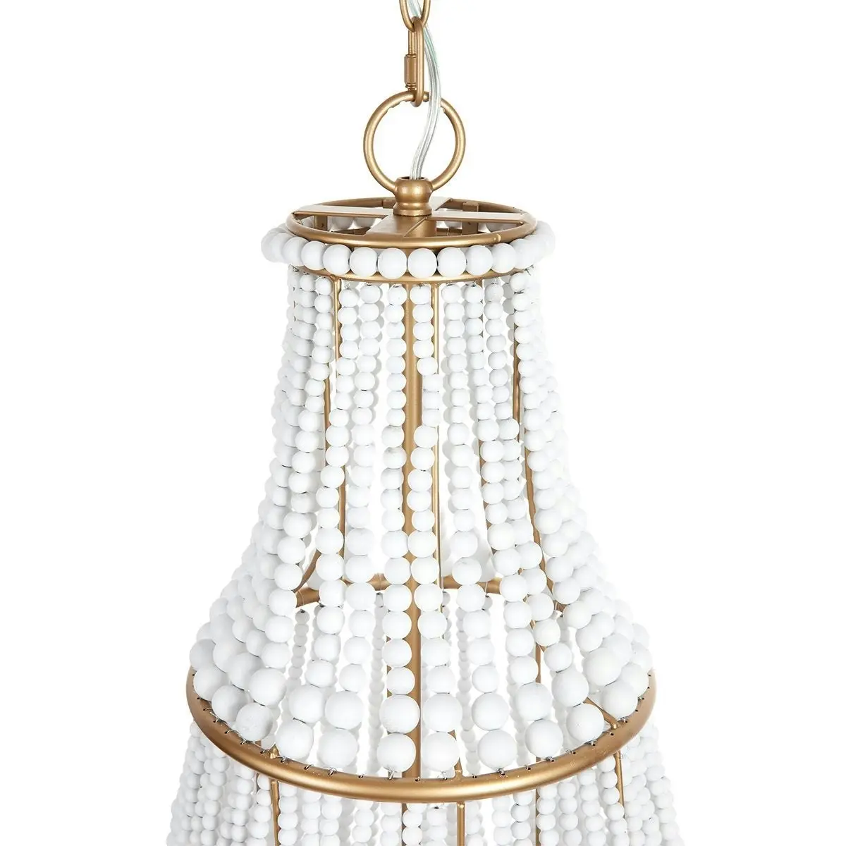 Sierra Beaded Chandelier - Gold/White