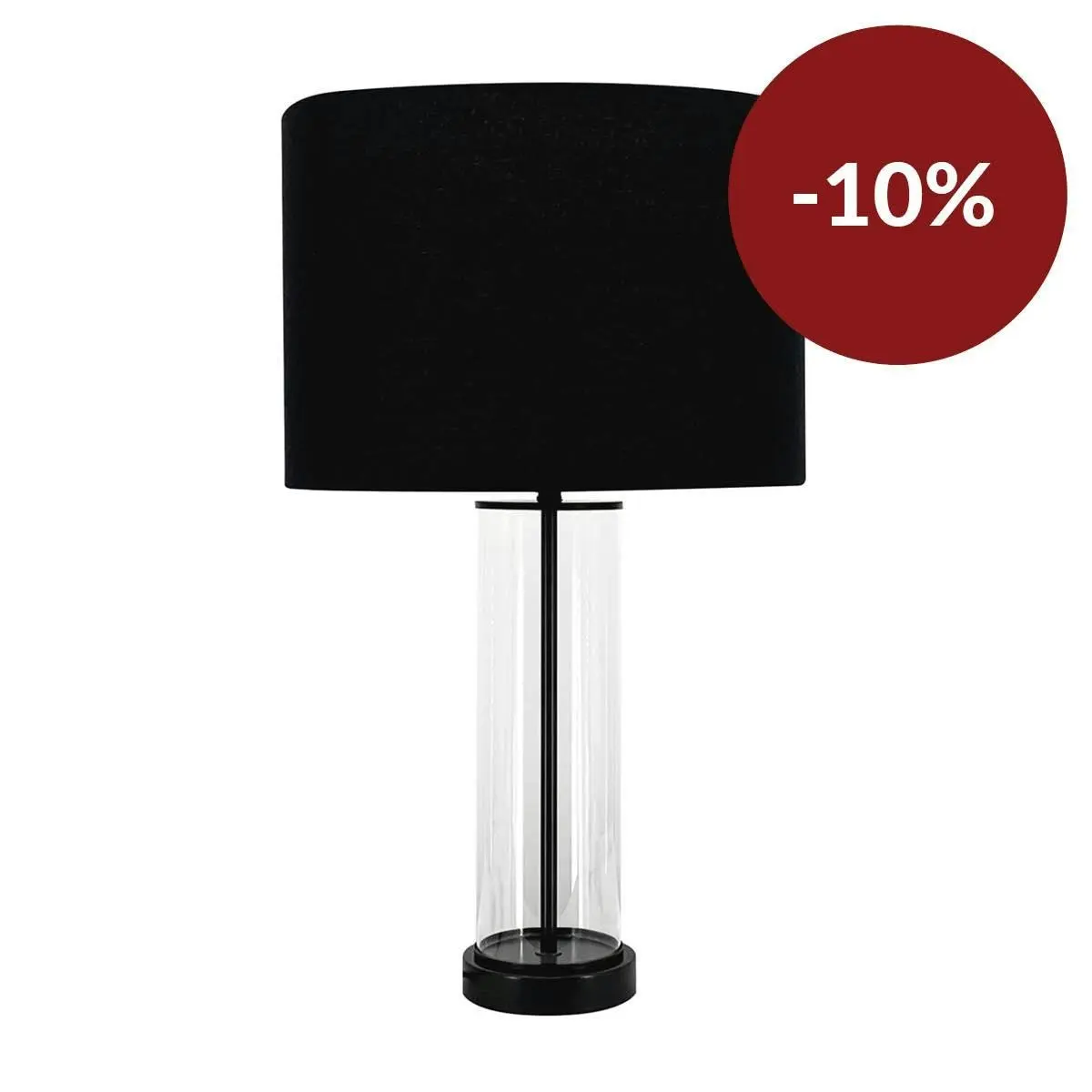 East Side Table Lamp - Black w Black Shade