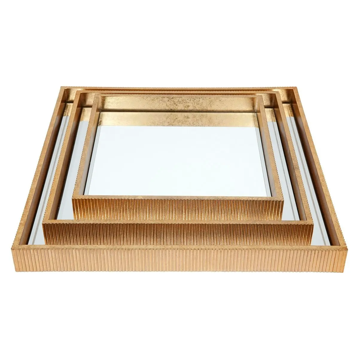 Miles Mirrored Tray - Large Gold