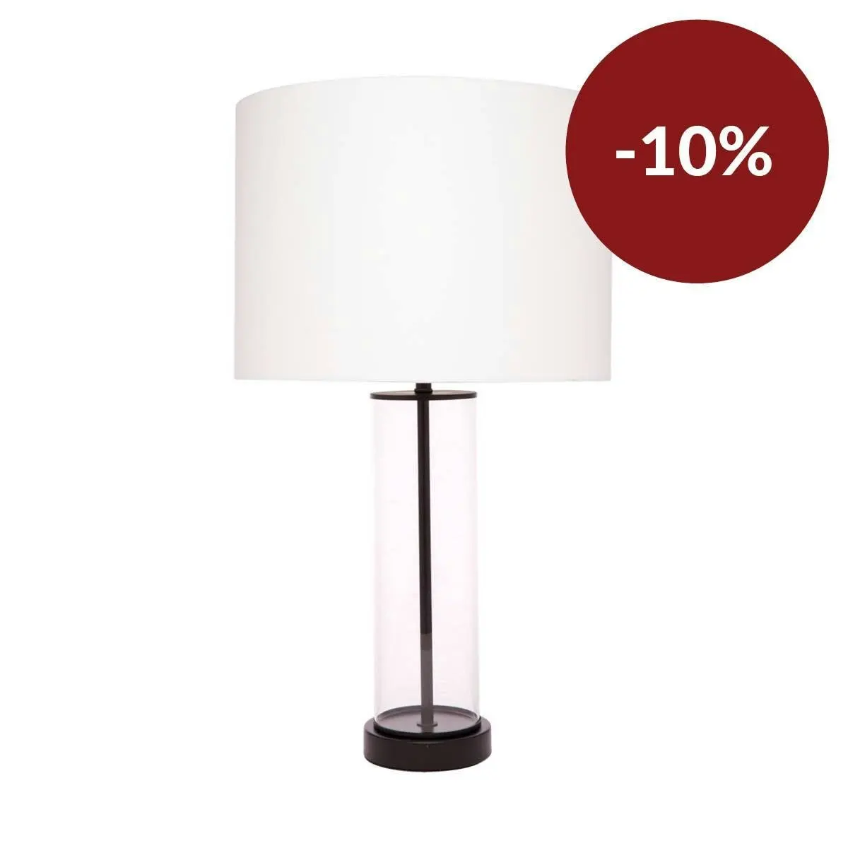 East Side Table Lamp - Black w White Shade