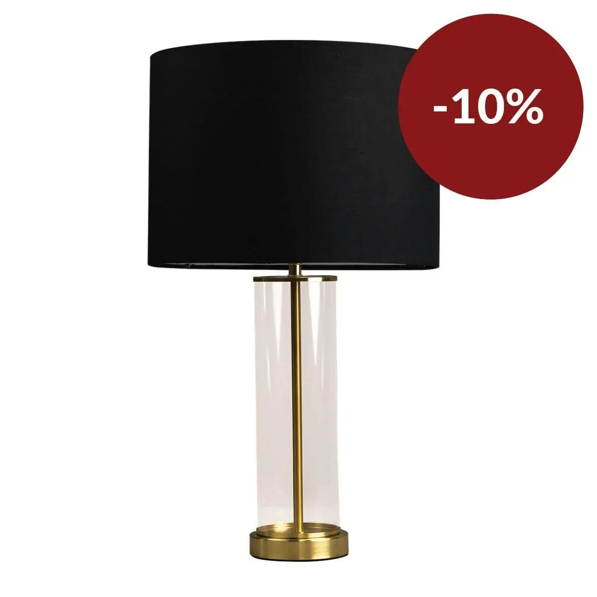 East Side Table Lamp - Brass w Black Shade