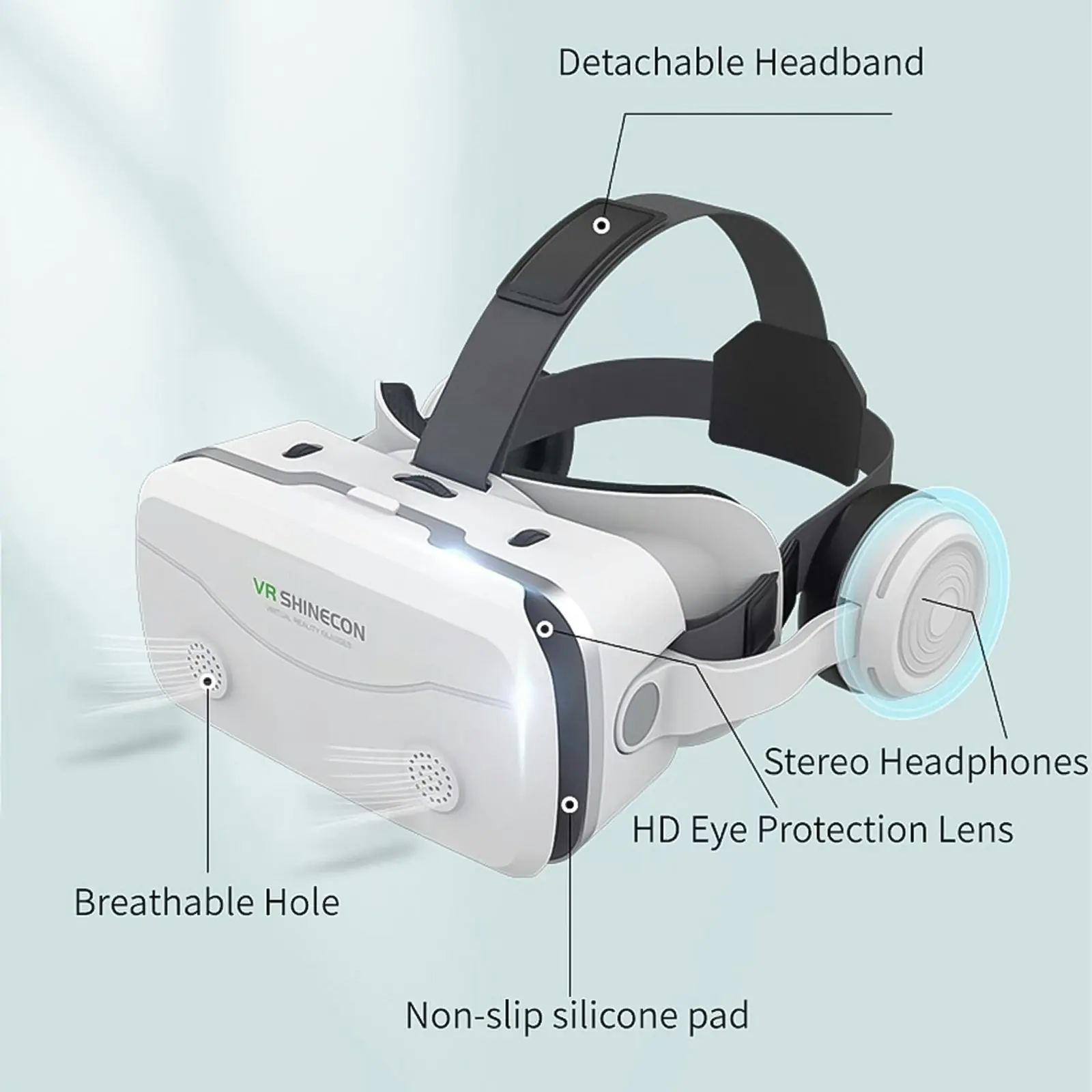 Todo 3D VR Box Glasses Virtual Reality Headset Headphone 3.5mm Jack 4.7"- 7.2" Phone Compatible