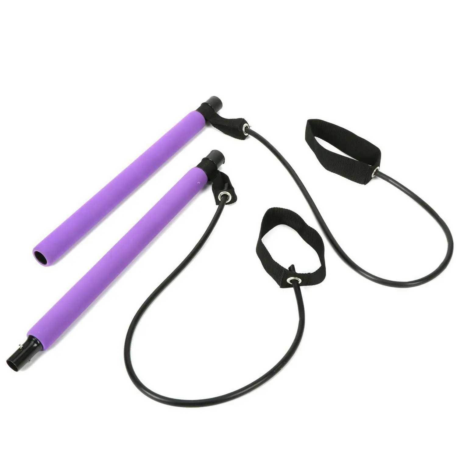 TODO Portable Pilates Bar Kit Yoga Pilates Stick Muscle Toning Bar Rope Resistant Band