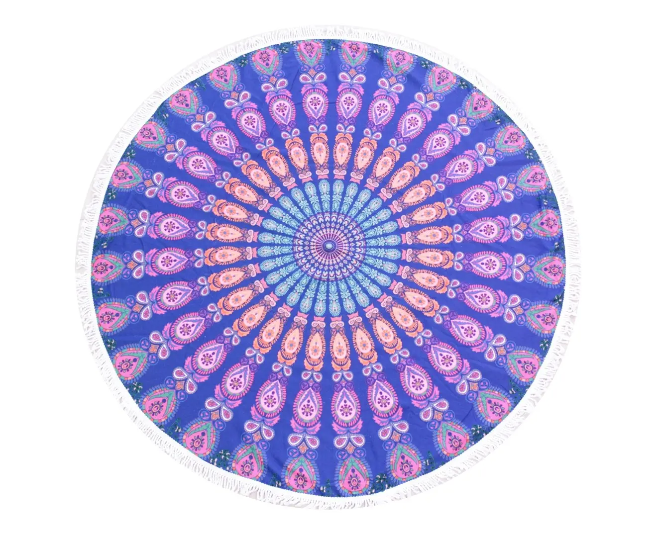 TODO Luxury Thick Microfiber Round Beach Towel Throw Rug TTowel Navy Flower