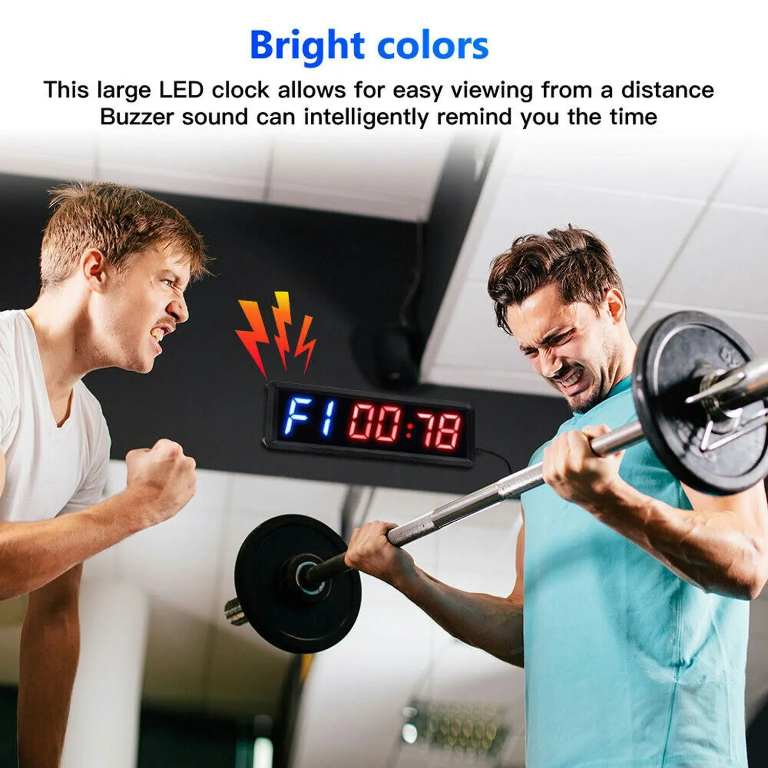 TODO 1.5" Digital Countdown Timer LED Interval Timer Clock Remote crossfit Gym MMA Fitness