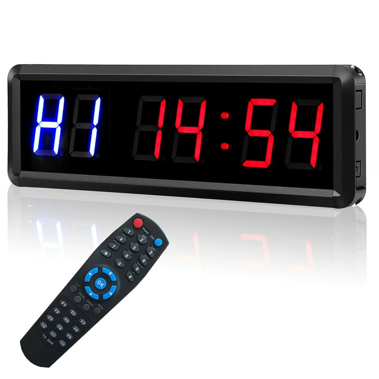 TODO 1.5" Digital Countdown Timer LED Interval Timer Clock Remote crossfit Gym MMA Fitness