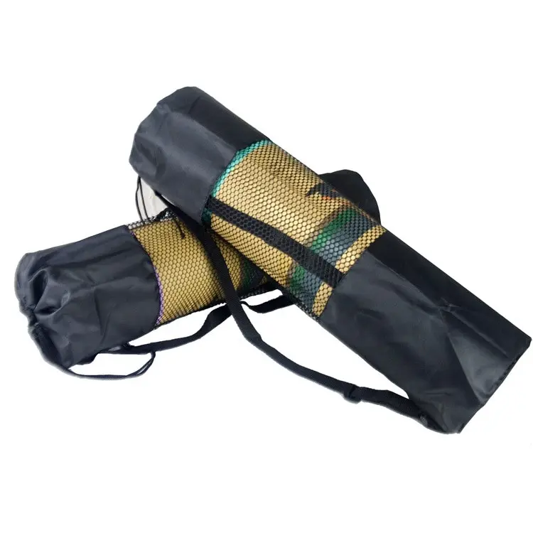 Yoga Mat Bag Carrier Fitness Sports Nylon Belt Carry Bag Draw String Black