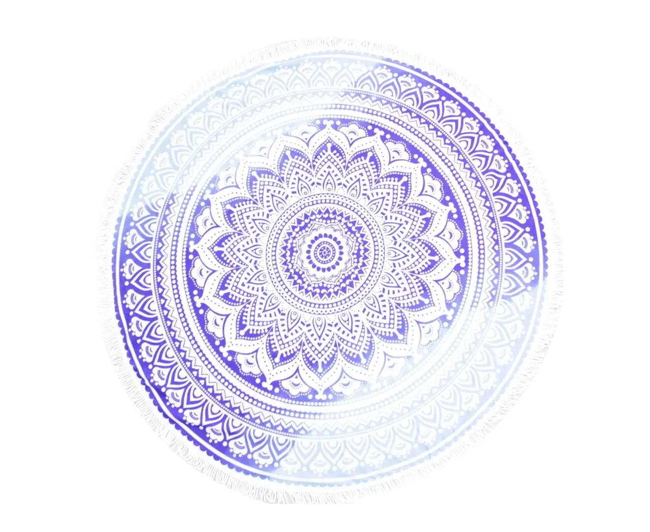 TODO Luxury Thick Microfiber Round Beach Towel Throw Rug Ttowel Blue Lotus