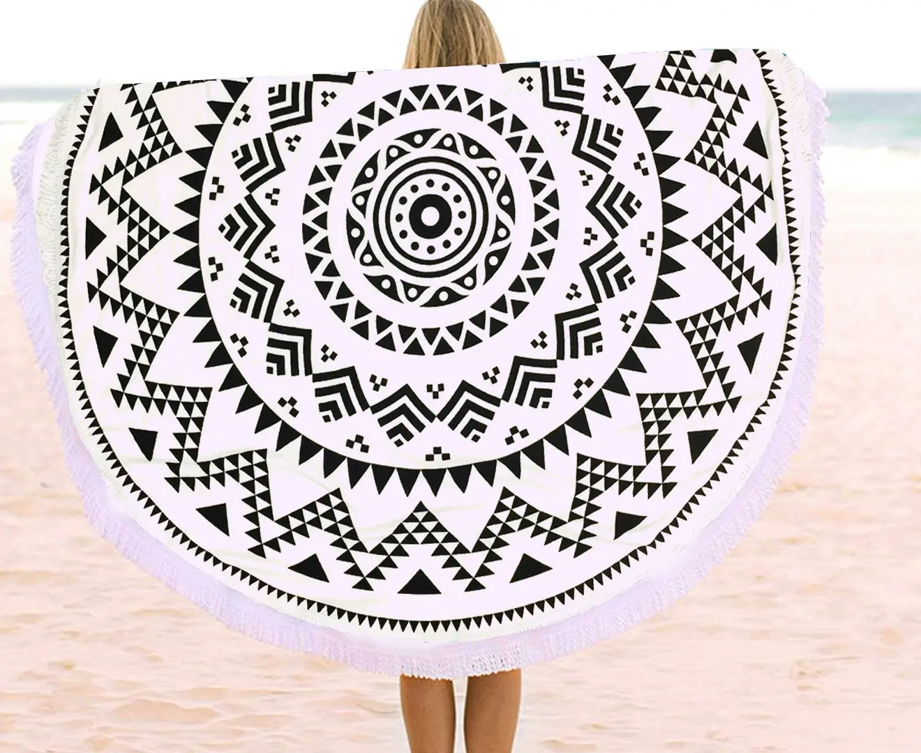 TODO Luxury Thick Microfiber Round Beach Towel Throw Rug Ttowel25