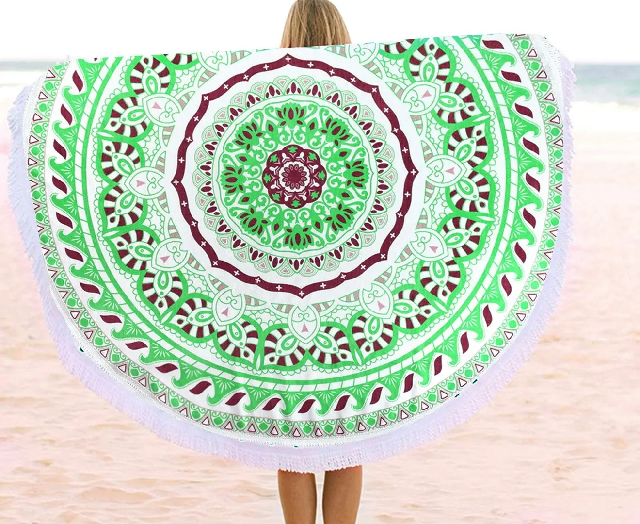 TODO Luxury Thick Microfiber Round Beach Towel Throw Rug Ttowel09