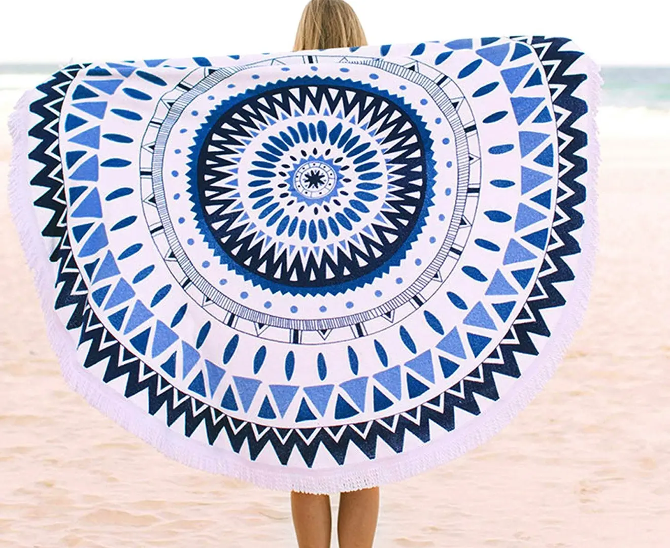 TODO Luxury Thick Microfiber Round Beach Towel Throw Rug Ttowel02