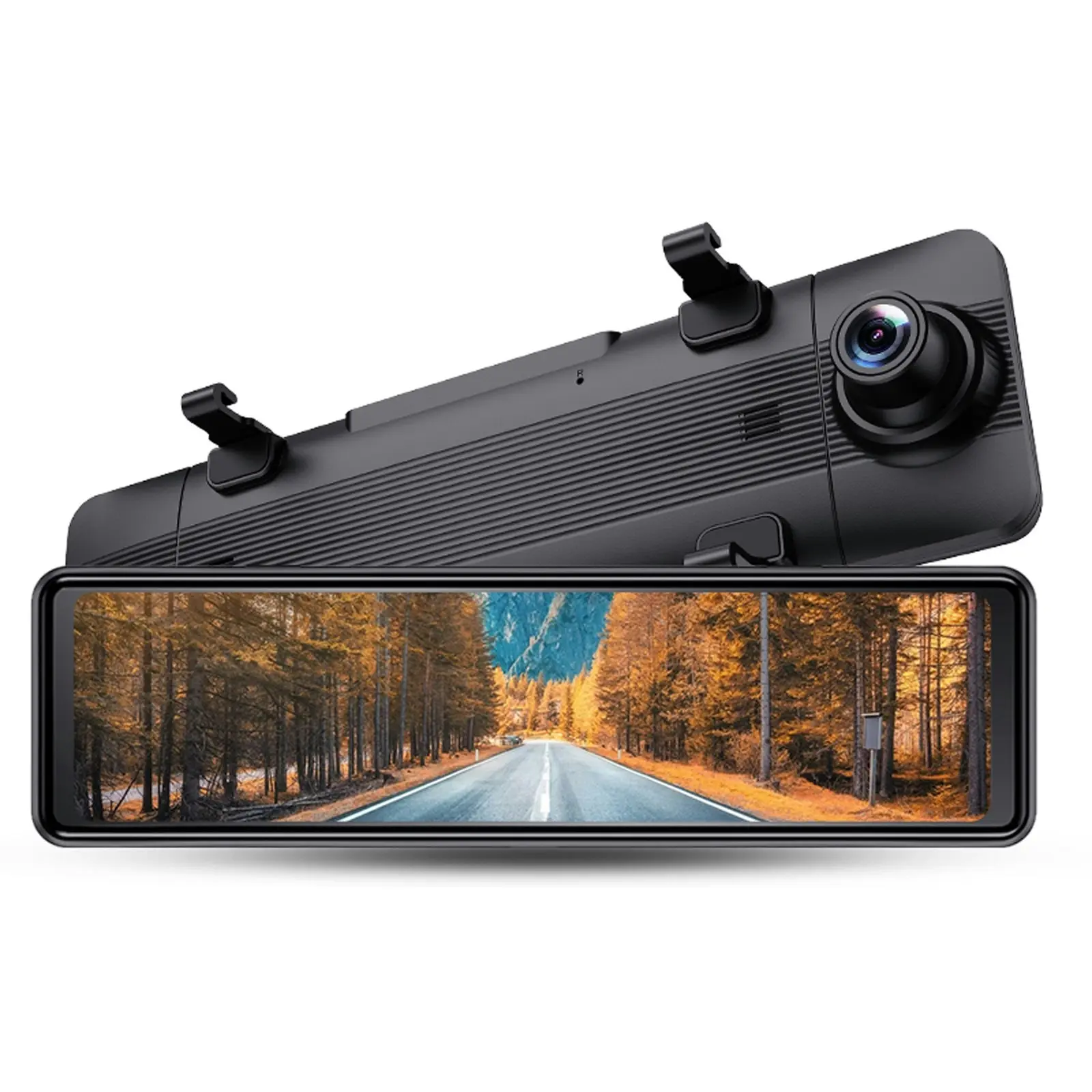 10.99" FHD Touch Screen Car DVR Crash Camera Recorder Bluetooth Sync WiFi GPS Rear Camera