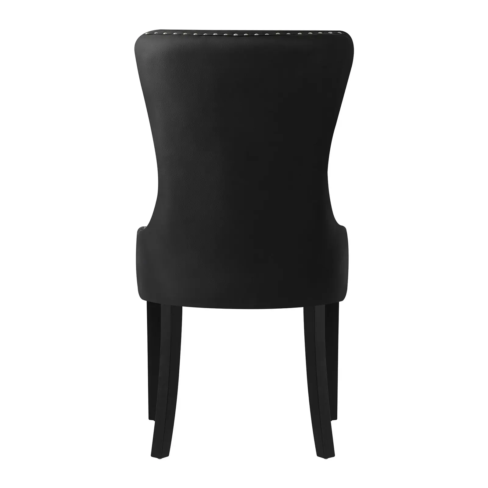 Oikiture 2x Dining Chairs Upholstered French Provincial Tufted PU Leather Black