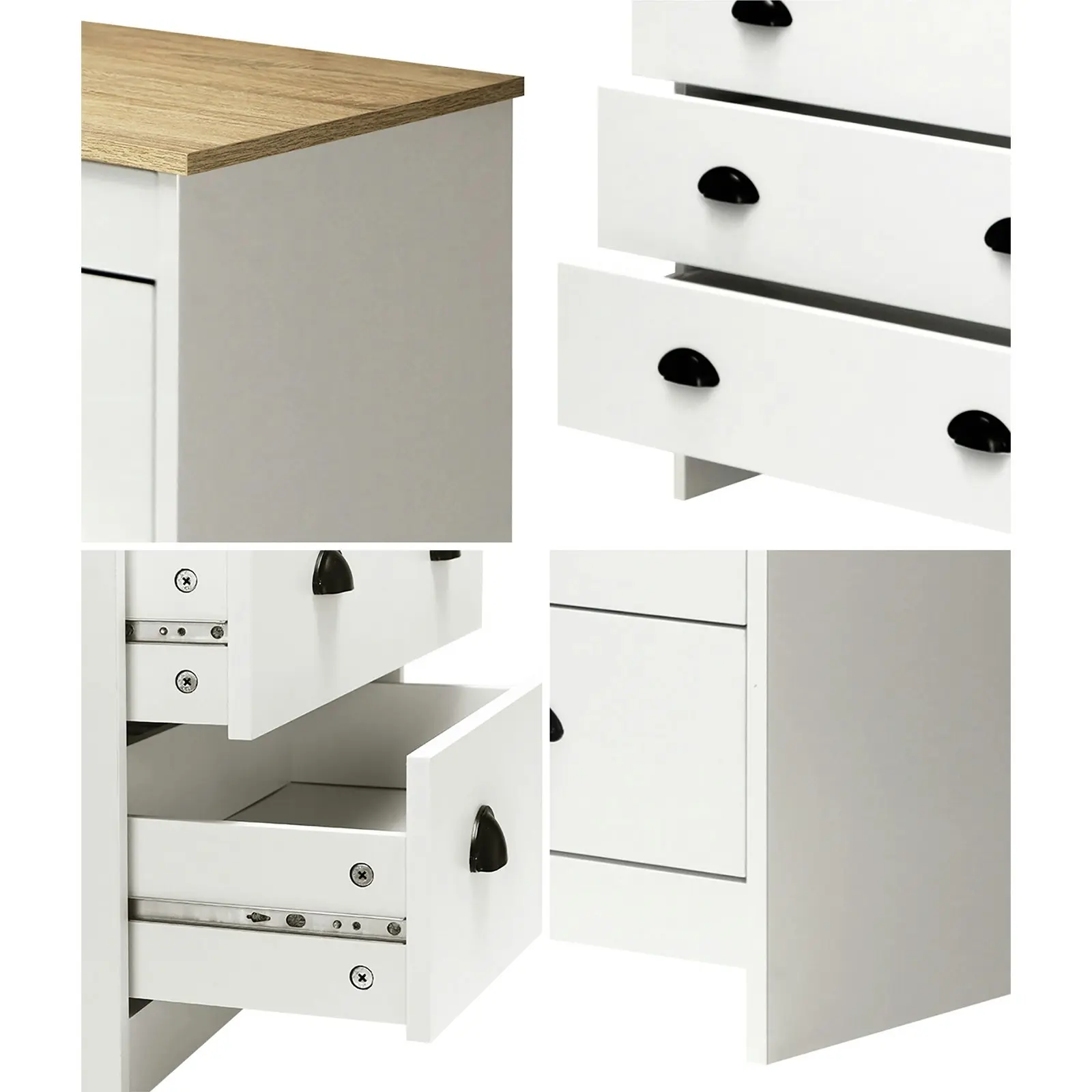 Oikiture Tallboy 6 Chest of Drawers White KUKA