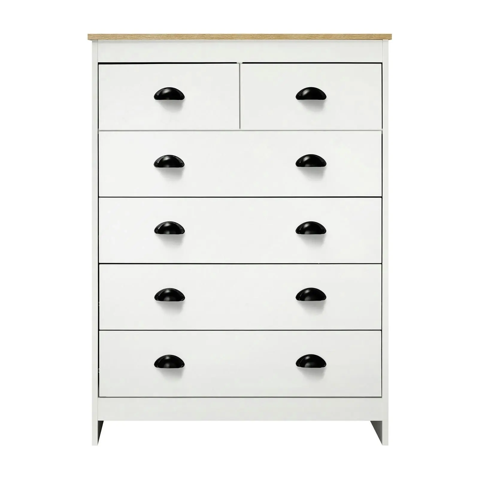 Oikiture Tallboy 6 Chest of Drawers White KUKA