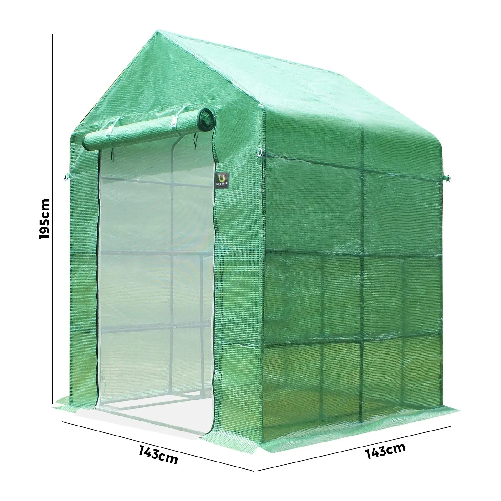 Livsip Greenhouse Walk in Tunnel Green House Garden Shed Storage Plant 1.4X1.4M