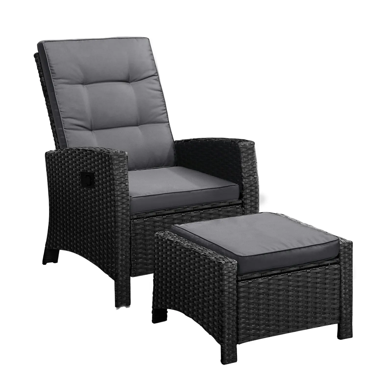 Livsip Outdoor Recliner Chairs Sun Lounge Wicker Sofa Patio Furniture Garden