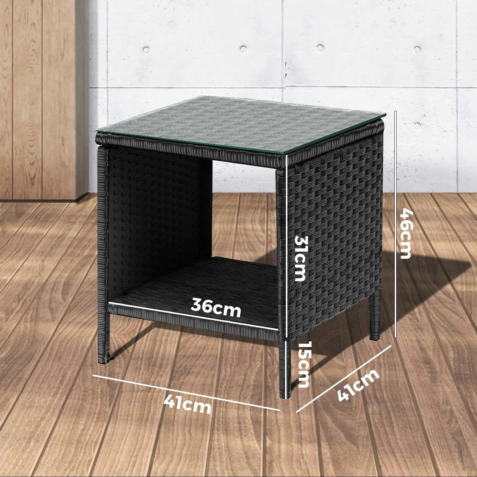 Livsip Garden Table Rattan Cafe Table Outdoor Garden Furniture Side Table