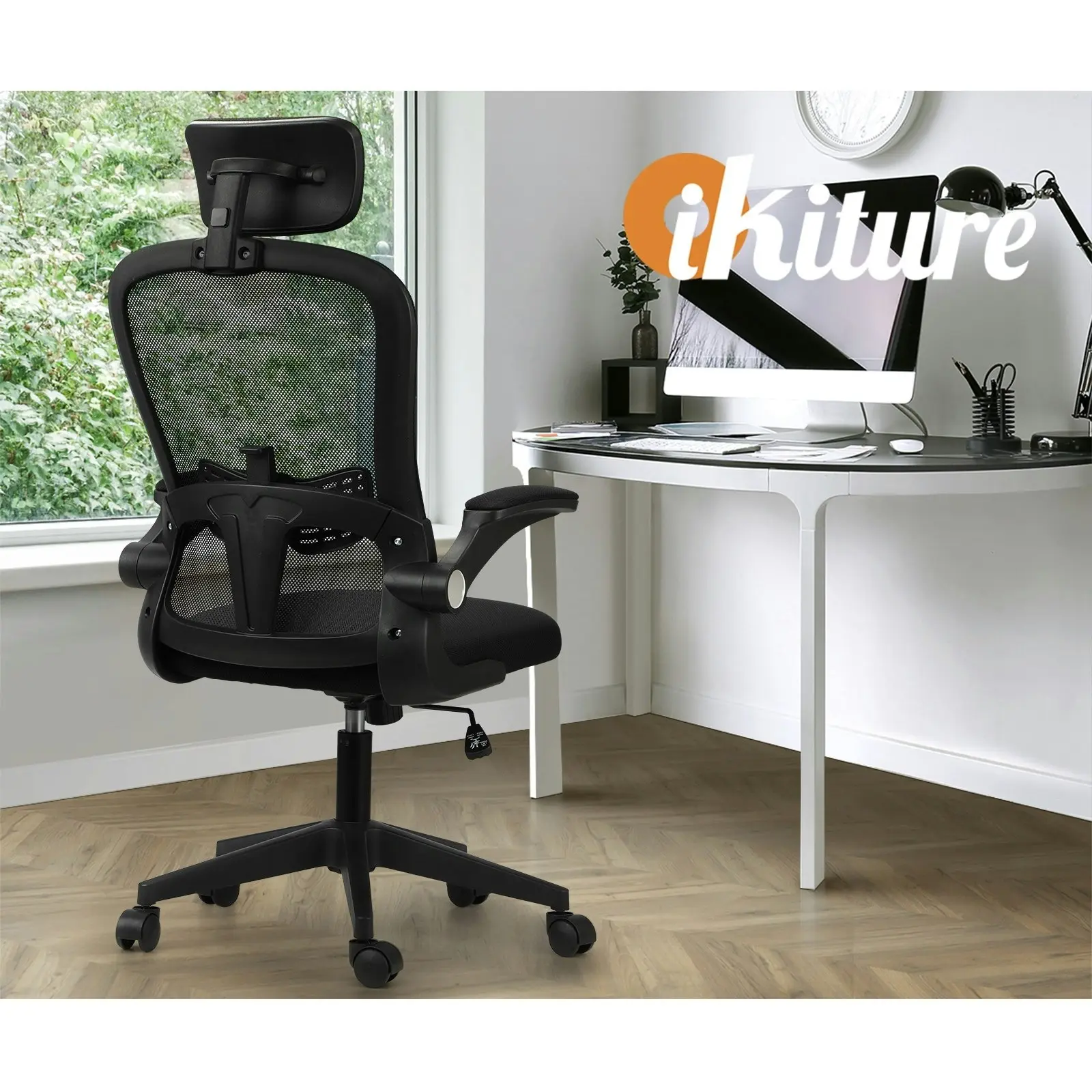 Oikiture Mesh Office Chair Executive Fabric Gaming Seat Racing Computer