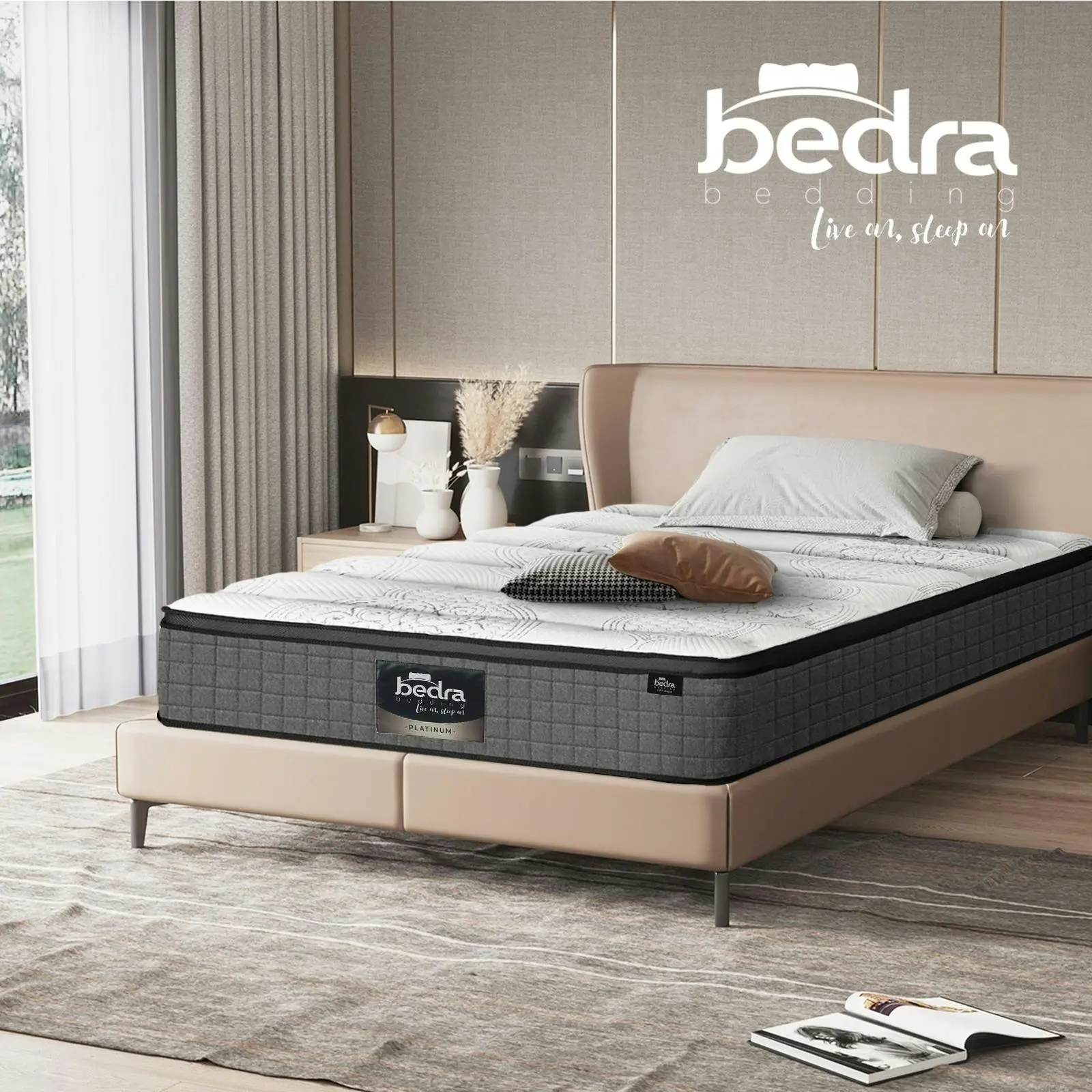 Bedra King Single Mattress Latex Foam Pocket Spring 9 Zone Firm 34cm