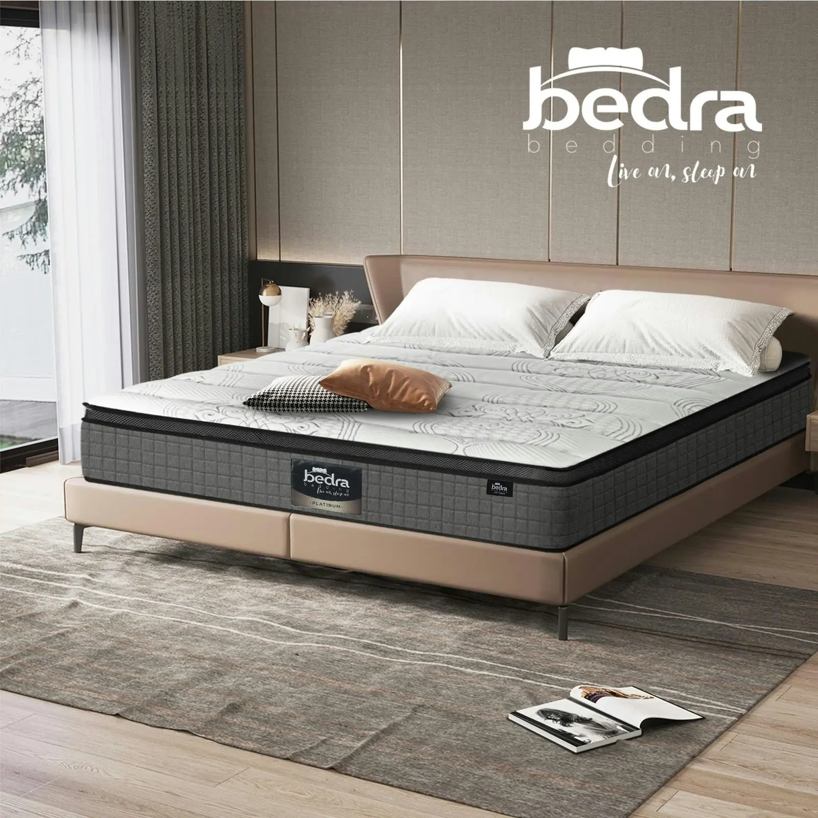 Bedra Double Mattress 9 Zone Latex Foam Pocket Spring Medium Firm 34cm