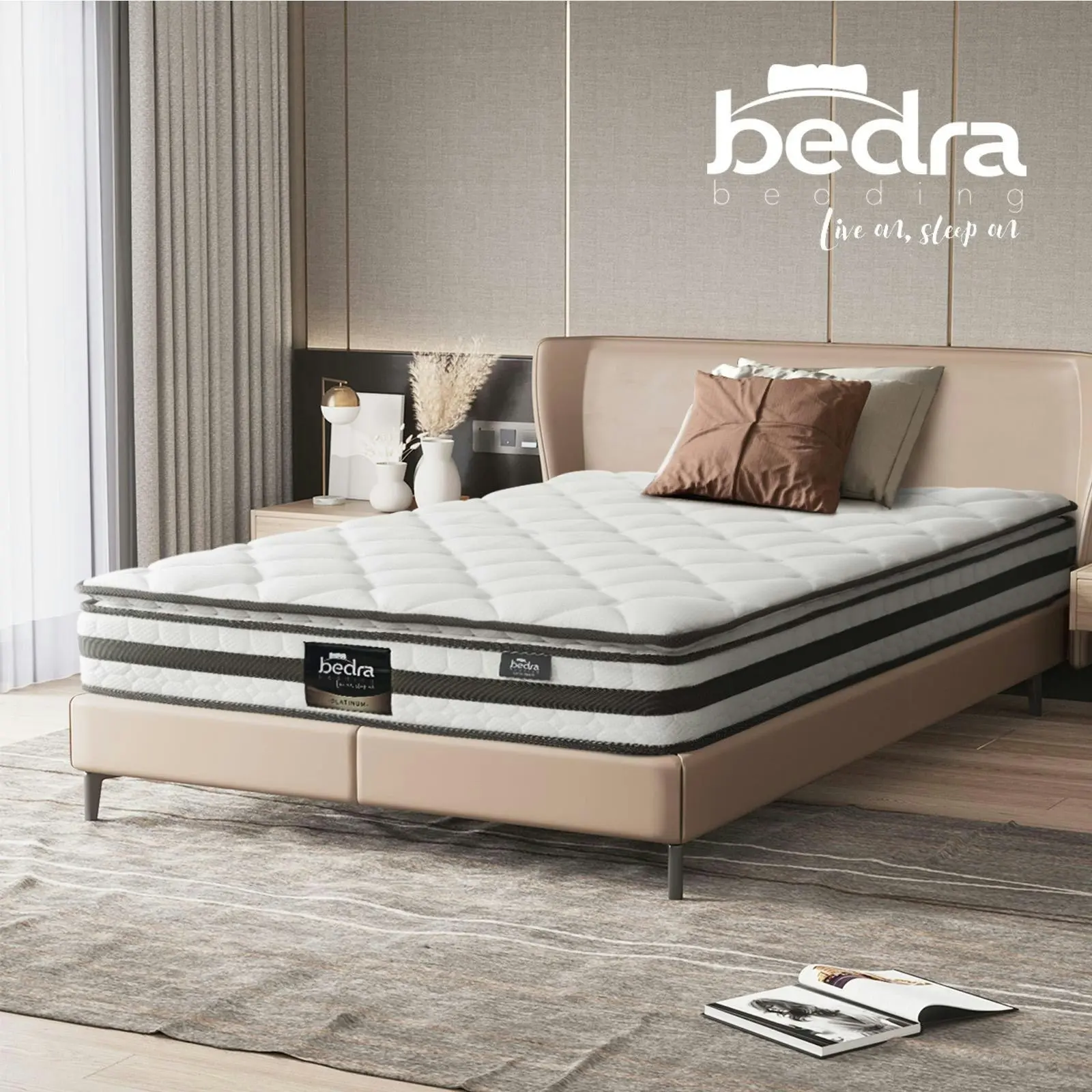 Bedra Single Mattress Pillow Top Bed Cool Gel Foam Bonnell Spring 21cm