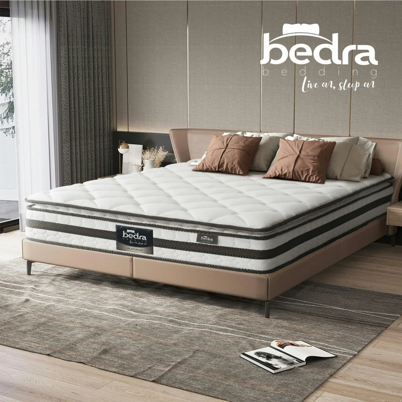 Bedra Double Mattress Pillow Top Bed Cool Gel Foam Bonnell Spring 21cm