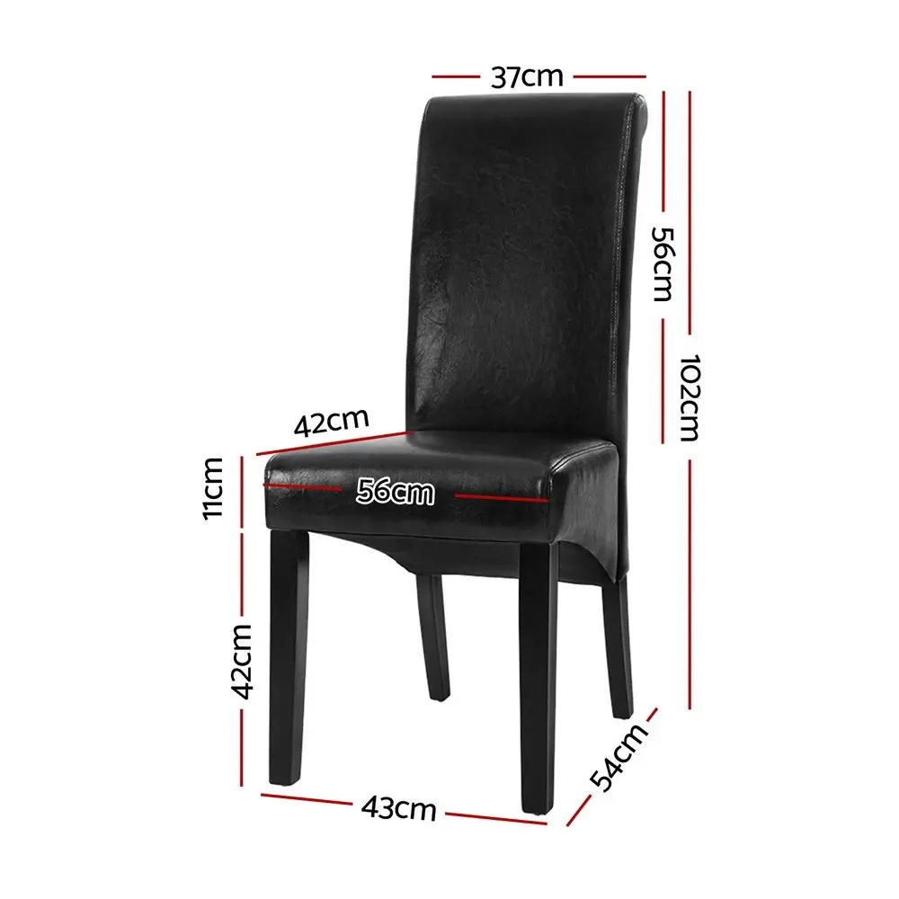 Artiss Dining Chairs Set of 2 Leather Parsons Chair Black