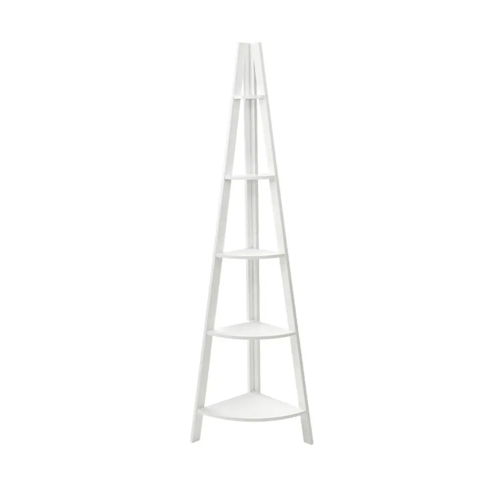 Artiss Bookshelf Corner Shelf 5 Tiers - CANE White