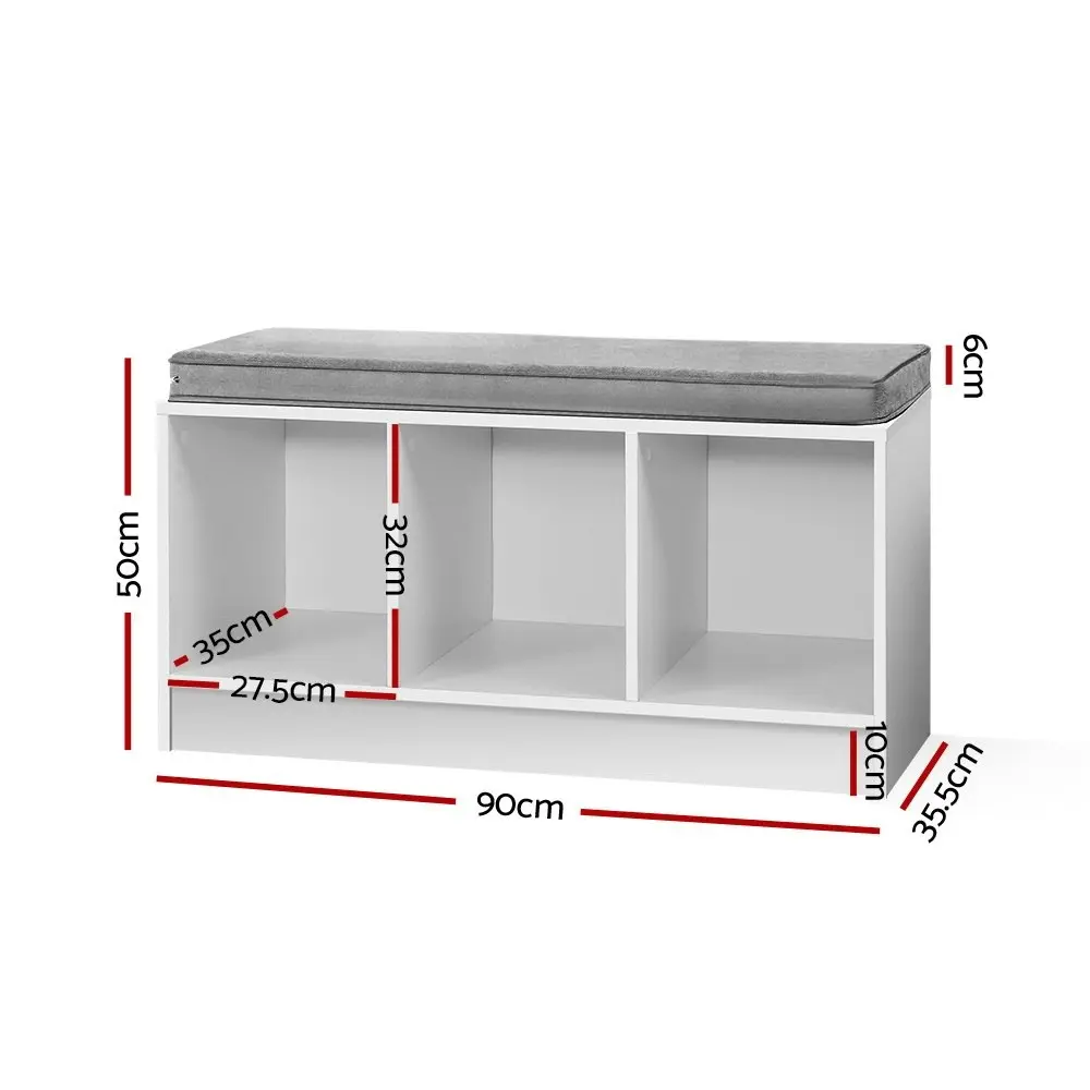 Artiss Shoe Rack Bench Shoe Cabinet White Zia