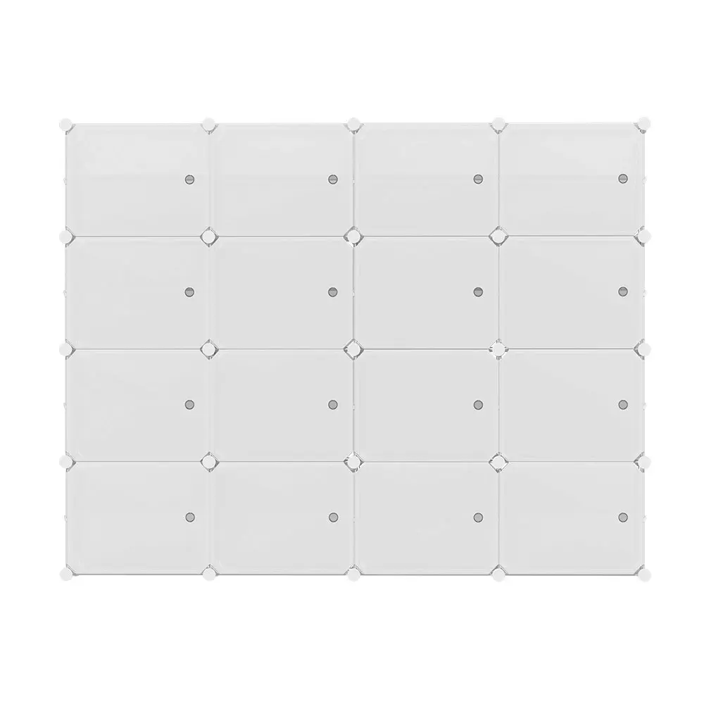 Artiss Shoe Box DIY Set of 16 Storage Cube Stackable White