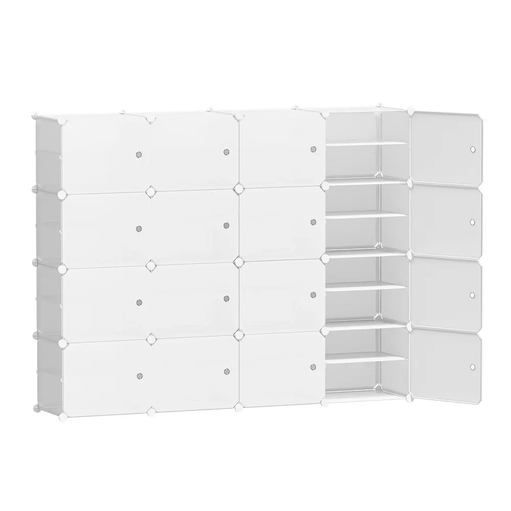 Artiss Shoe Box DIY Set of 16 Storage Cube Stackable White