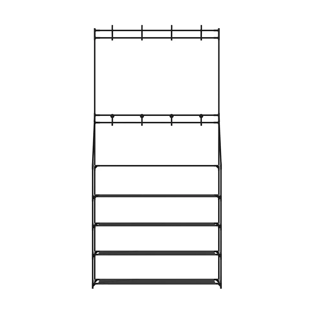 Artiss Shoe Rack Hall Tree 16 Pairs Black