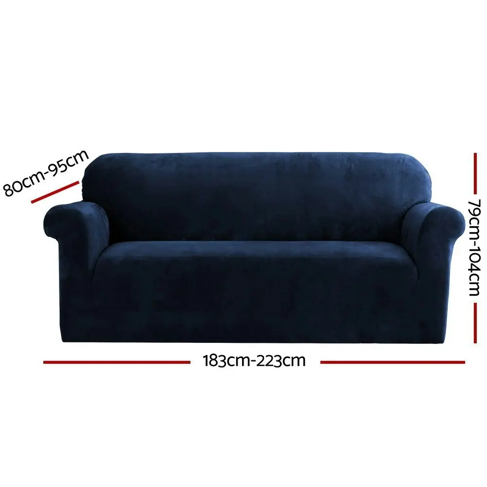 Artiss Sofa Cover Couch Covers 3 Seater Velvet Sapphire