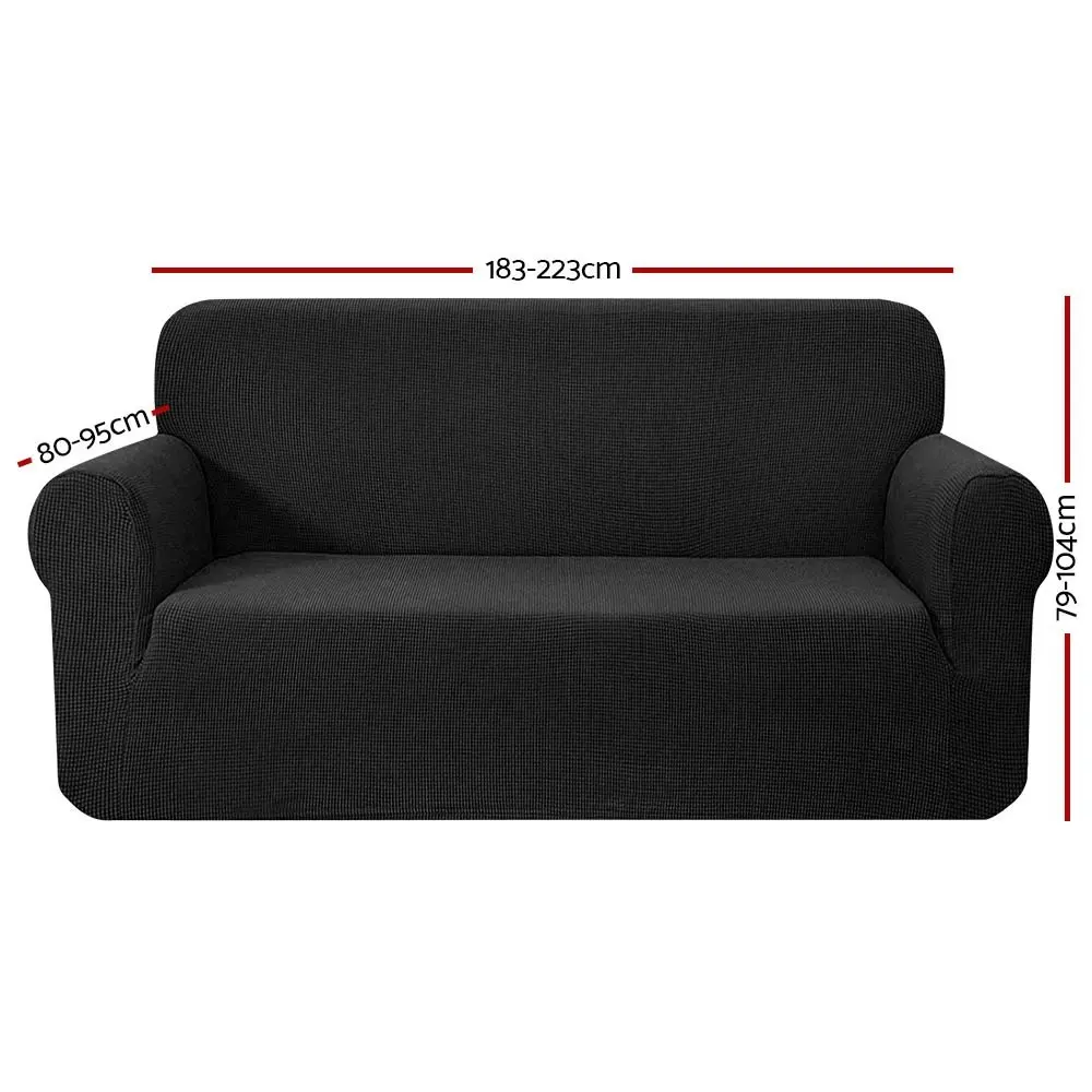 Artiss Sofa Cover Couch Covers 3 Seater High Stretch Black